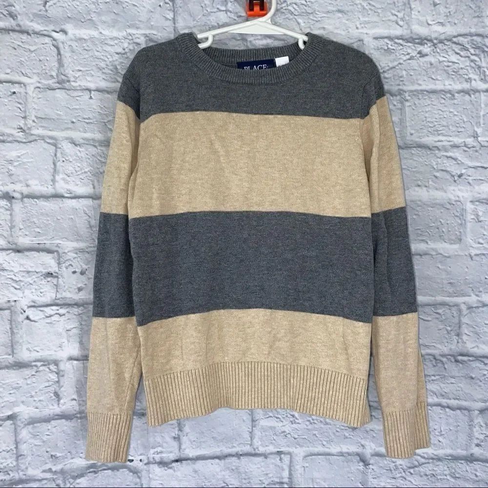 Children’s place longsleeve crewneck stripe sweater boys size small 5/6